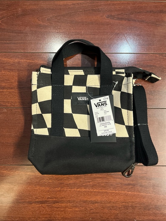 Vans Handbags - Vans Lil Pergs Tote Bag Small Crossbody Marshmallow White Checkerboard 8x7x3 New